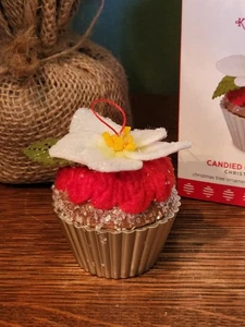 2017 Hallmark Ornament ~"CANDIED CHRISTMAS ROSE" ~ 8TH IN THE CHRISTMAS CUPCAKES - Picture 1 of 4