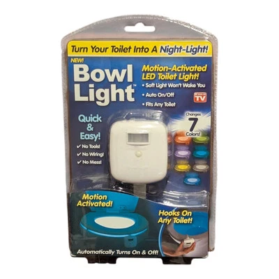全新 LED 厕所碗 夜灯 智能运动 7 颜色 运动激活 全新 — 第 1/2 张图片