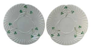 2 Belleek Ireland Shamrock Shell Harp Salad Plates 5th Mark 1955 - 1965 8" - Picture 1 of 7