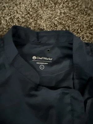 Chef Works Women's Navy Long Roll Sleeve Coach Jacket Size Large - Image 1 of 4