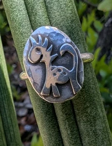 Cute Little Spikey Dinosaur Artisan Hand Made Sterling Silver Ring sz6.25 .A30h - Picture 1 of 8