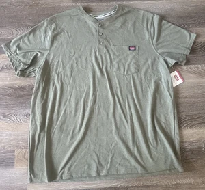 Camiseta Wrangler Workwear Performance Henley manga corta verde para hombre 3XL 54-56 - Imagen 1 de 4