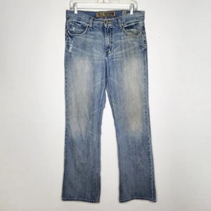 BKE Buckle Tyler Mens Jeans FITS 32×34 Blue Boot Cut Cowboy Rodeo Faded Distress - Picture 1 of 9