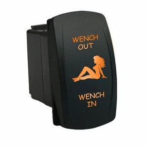 WENCH OUT WENCH IN 6B53OM Rocker switch 12 volt momentary laser LED amber - Imagen 1 de 7