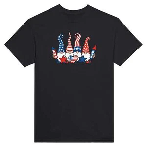 Patriotic Gnomes Graphic Tee with 100% Cotton & Relaxed Fit - Picture 1 of 14
