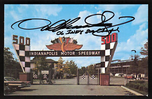 Sam Hornish Jr. Signed Indianapolis Motor Speedway INDY 500 Vintage Postcard