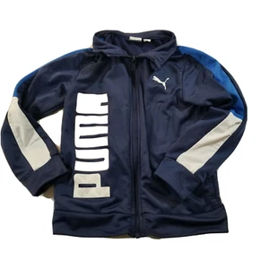 PUMA Kids Boys Youth Size 6 Blue Full Zip Athletic Leisure Track Jacket Wear. - Picture 1 of 8