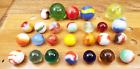 26 VTG GLASS marbles lot RAINBOWS/ SHOOTERS/CATEYES-.57-1.01 INCH COMBINED SHIPP