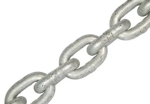 Cadena galvanizada de 8 mm eslabón corto de alta resistencia cadena de anclaje por metro MBL 3000 kg - Imagen 1 de 7