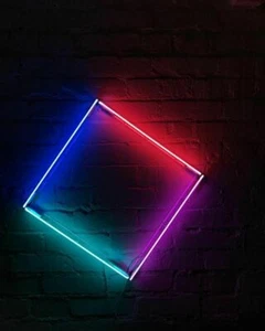 Four Colors Square 10"x10" Neon Light Sign Home Room Wall Hanging Artwork Gift - Picture 1 of 1