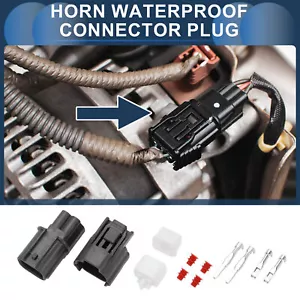 2 Pin Horn Waterproof Connector Plug for Honda 1 Set Plastic Copper Gray - Picture 1 of 6