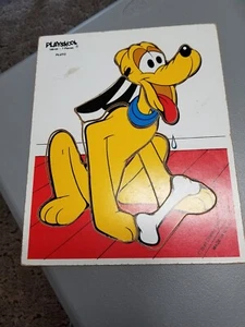 Pluto Vintage Playskool  Disney Frame Tray Wooden Board Puzzle Walt Disney - Picture 1 of 1