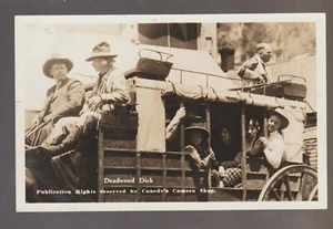 Deadwood SOUTH DAKOTA RPPC 1926 DEADWOOD DICK Wild West Hero STAGECOACH RIDE SD - Picture 1 of 3