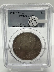 1900-O/CC Morgan Silver Dollar PCGS XF45 BLK07 - Picture 1 of 6