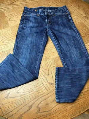 Pantalones de mezclilla elásticos lavados oscuros Notify para mujer talla 26x23,5 estilo C hechos en Italia Foto 1 de 4