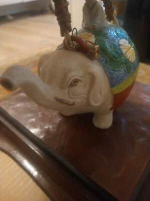 Vtg Banko Ware Teapot with Elephant Rider Made in Japan - Image 1 of 4