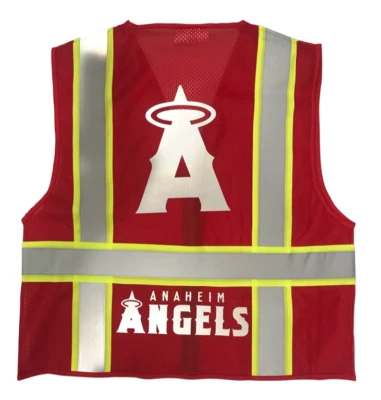 ⚾️ ANAHEIM ANGELS ⚾️ RED REFLECTIVE SAFETY VEST W/REFLECTIVE LOGO 🚧 - Image 1 of 3