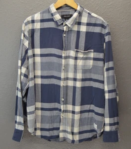 Adam Levine Flannel Shirt Mens XL Blue Plaid 90s Y2K Grunge Lumberjack No 222 - Picture 1 of 13