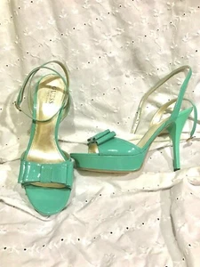 Guess Marciano GwemPower Patent Leather Green Ankle Strap Platform 9 - Picture 1 of 8