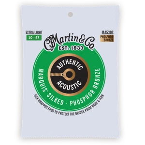 Martin MA530S 10-47 Extra Light Marquis Silked Acoustic Guitar Strings 1-3 Packs - Picture 1 of 2