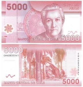 Chile - 5000 Pesos 2014 UNC P. 163 Polymer Lemberg-Zp - Picture 1 of 1