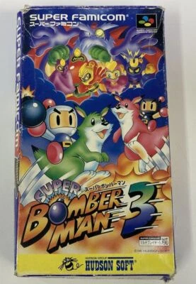 Nintendo Super Famicom Super Bomberman 3 From Japan w/ Box and Manual 1977 SP - Image 1 of 4