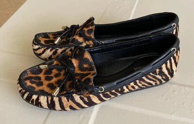 MICHAEL KORS SUTTON PELO BECERRO MOC ZAPATOS PLANOS MUJER TALLA: 6 MARRÓN Y NEGRO Foto 1 de 4