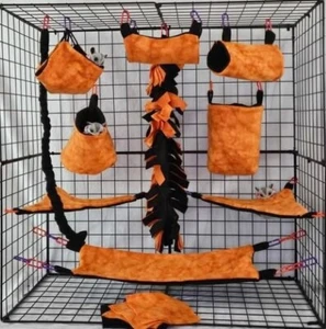 Orange Tye Dye *Sugar Glider Cage set * Rat * double layer Fleece - Picture 1 of 1