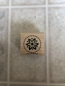 Stampin Up Big Flowers Stamp Single Flower in a Circle of Dots 2007 - Picture 1 of 3