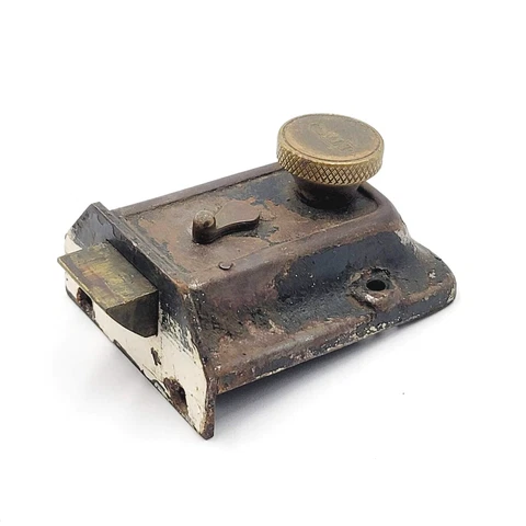Vintage ETAS Surface Rim Night Lock Latch No Keeper Salvage Reclaimed Cover
