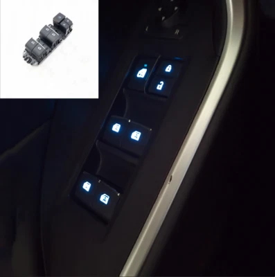 Interruptor de ventana principal eléctrico LED con luz azul para Toyota RAV4 2019-2025 Foto 1 de 4