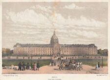 c1840 Hotel des Invalides Paris Frankreich Ortsansicht Farblithographie Deroy