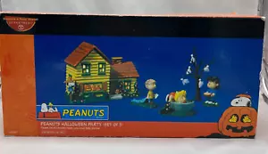 Dept 56 Peanuts Halloween Party Set 5 House Linus Sally Lucy Tree 59097 ~ RARE - Picture 1 of 10