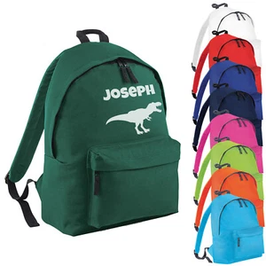 Personalised Name Dinosaur Backpack Kids Boys Girls School Nursery Bag Rucksack - Picture 1 of 11