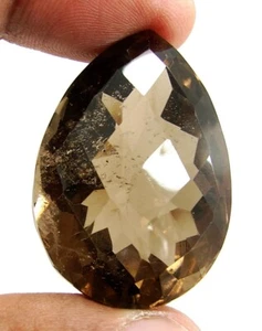 125.40 Ct Natural Smoky Quartz Loose Gemstone Pear Checker Cut Stone - 1269 - Picture 1 of 2
