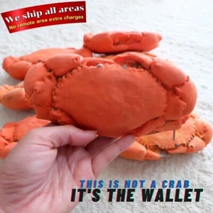 Portafoglio a forma di granchio borsa vera gomma souvenir pieghevole cerniera regalo tailandese - Foto 1 di 11