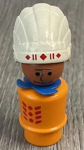 Fisher Price Little People Western Town Indian Chief Native American Orange VTG - Picture 1 of 4