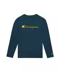 Champion Long-Sleeve T-Shirt Big Boys L 14/16 Metallic Teal Crew Neck Pullover - Picture 1 of 16