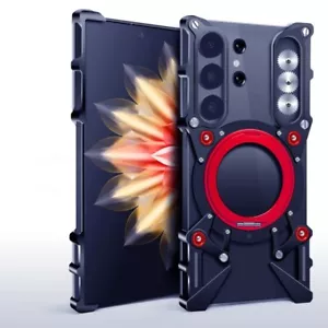 Custodia paraurti supporto metallo senza bordo per Samsung S25 S24 S23 S22 S21 Ultra + FE S20 + - Foto 1 di 28