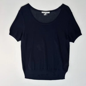 Gerald Darel Paris Viscose Knit Short Sleeve Sweater / Navy - Medium - Picture 1 of 10