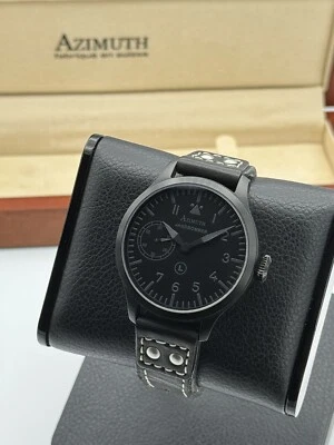 AZIMUTH MILITARE JAGDBOMBER ¡CABALLERO NEGRO! ¡MMECÁNICO SUIZO EDICIÓN LIMITADA 48MM! Foto 1 de 4