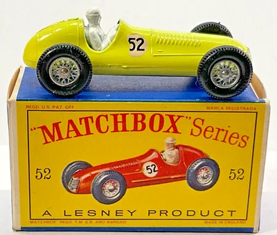 VINTAGE MATCHBOX 1948 MASERATI 4CLT MINT CAR IN MINT ORIGINAL BOX #52 - Image 1 of 4