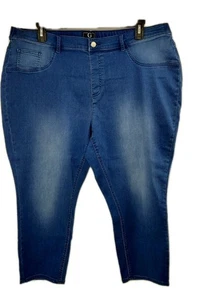 G by giuliana Pull On Pant. Distressed Blue Stretch Capri Pant. Size 24WP. - Picture 1 of 6