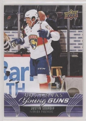 2023-24 Upper Deck Extended Series UD Canvas Young Guns Justin Sourdif Rookie RC - Image 1 of 2