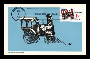 DR JIM STAMPS US MAXI CARD CHRISTMAS ANTIQUE TOYS LOCOMOTIVE FIRST DAY ISSUE - Picture 1 of 2