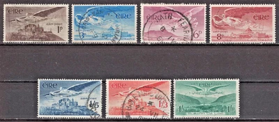 IRLANDA: 1948-65 SC#C1-C7 Ángel usado sobre Roca de Cashel AP3463 Foto 1 de 2
