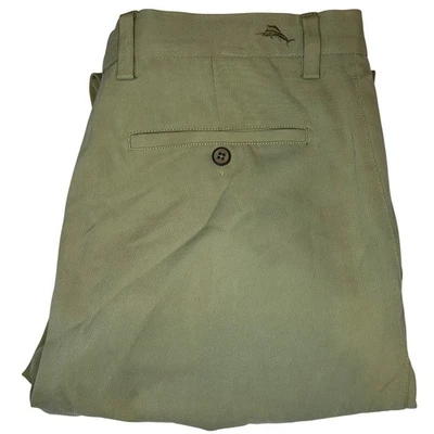 Tommy Bahama Silk Cotton Blend Flat Front Dress Pants Mens 32x30 Khaki Chinos - Image 1 of 4