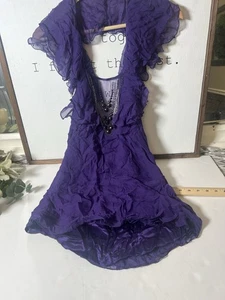 Catherine Malandrino Sz 10 Silk Babydoll Top Fairy Ethereal Mermaid Y2K Grunge - Picture 1 of 8