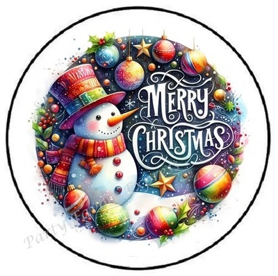 PARTY FAVORS EXPRESS MERRY CHRISTMAS SNOWMAN ENVELOPE SEALS LABELS STICKERS PARTY FAVORS
