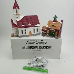 Dept 56 Cappella del Buon Pastore e Scuola Chiesa 54240 L'originale villaggio della neve - Foto 1 di 24